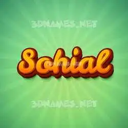 sohial in Green Rays style - 3D name wallpaper