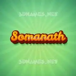 somanath in Green Rays style - 3D name wallpaper