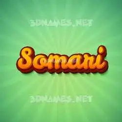 somari in Green Rays style - 3D name wallpaper