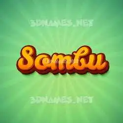 sombu in Green Rays style - 3D name wallpaper