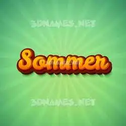 sommer in Green Rays style - 3D name wallpaper