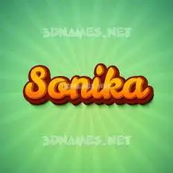 sonika in Green Rays style - 3D name wallpaper