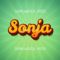 sonja in Green Rays style - 3D name wallpaper