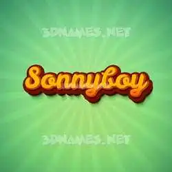 sonnyboy in Green Rays style - 3D name wallpaper