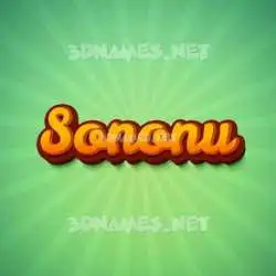 sononu in Green Rays style - 3D name wallpaper