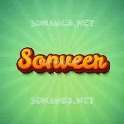 sonveer in Green Rays style - 3D name wallpaper