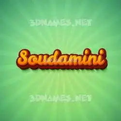 soudamini in Green Rays style - 3D name wallpaper