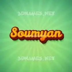 soumyan in Green Rays style - 3D name wallpaper