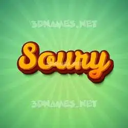 soury in Green Rays style - 3D name wallpaper