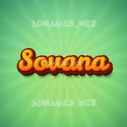 sovana in Green Rays style - 3D name wallpaper