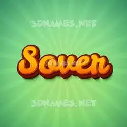 sover in Green Rays style - 3D name wallpaper