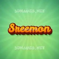 sreemon in Green Rays style - 3D name wallpaper