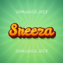 sreeza in Green Rays style - 3D name wallpaper