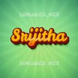 srijitha in Green Rays style - 3D name wallpaper