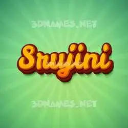 srujini in Green Rays style - 3D name wallpaper