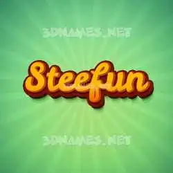 steefun in Green Rays style - 3D name wallpaper
