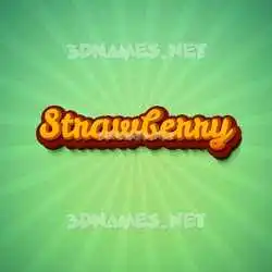 strawberry in Green Rays style - 3D name wallpaper