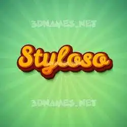 styloso in Green Rays style - 3D name wallpaper