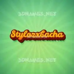 stylozxbacha in Green Rays style - 3D name wallpaper