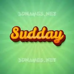 sudday in Green Rays style - 3D name wallpaper