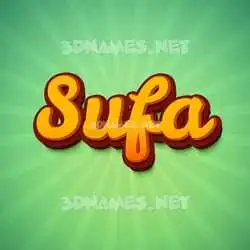 sufa in Green Rays style - 3D name wallpaper