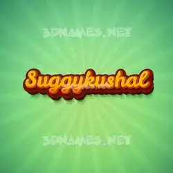suggykushal in Green Rays style - 3D name wallpaper