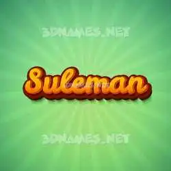 suleman in Green Rays style - 3D name wallpaper