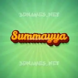 summayya in Green Rays style - 3D name wallpaper