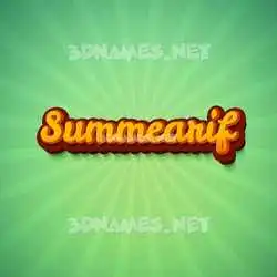 summearif in Green Rays style - 3D name wallpaper