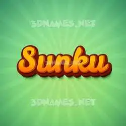sunku in Green Rays style - 3D name wallpaper