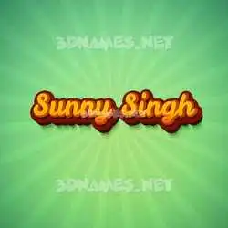 sunny singh in Green Rays style - 3D name wallpaper