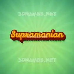 supramanian in Green Rays style - 3D name wallpaper