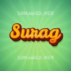 surag in Green Rays style - 3D name wallpaper