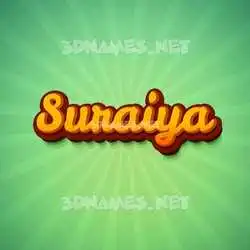 suraiya in Green Rays style - 3D name wallpaper