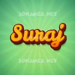 suraj in Green Rays style - 3D name wallpaper