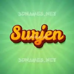 surjen in Green Rays style - 3D name wallpaper