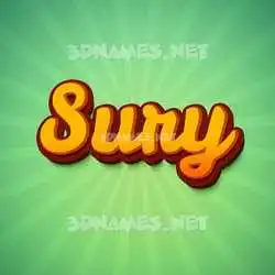 sury in Green Rays style - 3D name wallpaper