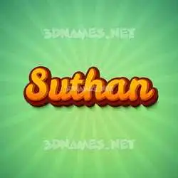 suthan in Green Rays style - 3D name wallpaper