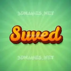 suved in Green Rays style - 3D name wallpaper