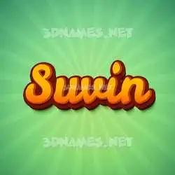 suvin in Green Rays style - 3D name wallpaper