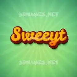 sweeyt in Green Rays style - 3D name wallpaper