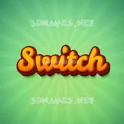 switch in Green Rays style - 3D name wallpaper