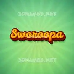 sworoopa in Green Rays style - 3D name wallpaper