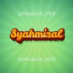 syahmizal in Green Rays style - 3D name wallpaper