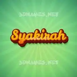 syakirah in Green Rays style - 3D name wallpaper
