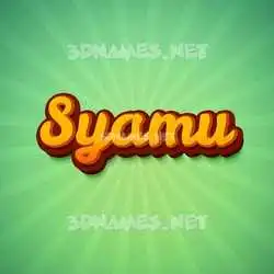 syamu in Green Rays style - 3D name wallpaper