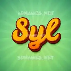 syl in Green Rays style - 3D name wallpaper