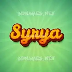 syrya in Green Rays style - 3D name wallpaper