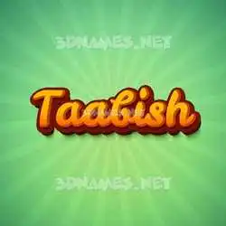 taabish in Green Rays style - 3D name wallpaper