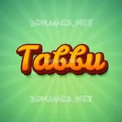 tabbu in Green Rays style - 3D name wallpaper